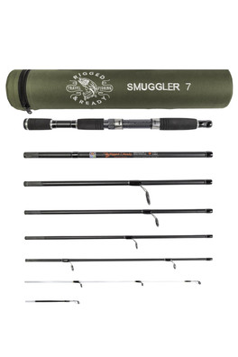 Smuggler 7 Compact Travel Fishing Rod & Case - Black
