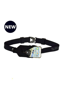 Large Pocket Pro Running Belt with Wider Elastic - Black