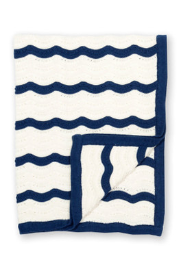 Heirloom Baby 100% Cotton Knit Blanket - Navy