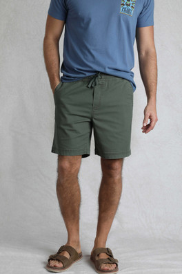 Weston Mens Relaxed Canvas Shorts - Army Green