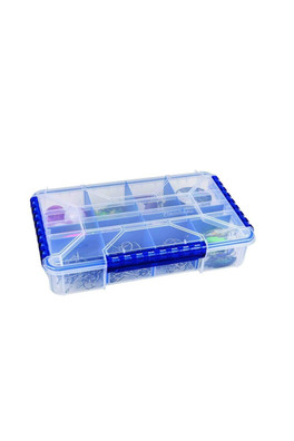 Ultimate Tuff Tainer Divided Fishing Tackle Box - Clear