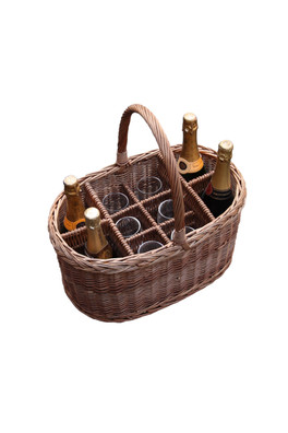 Oval Festival Drinks Basket - Brown