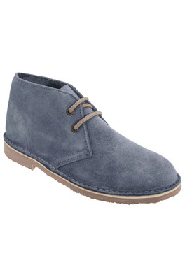 Womens Suede Desert Boots - Denim Blue