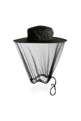 Midge Mosquito Head Net Pop Up Hat - Black