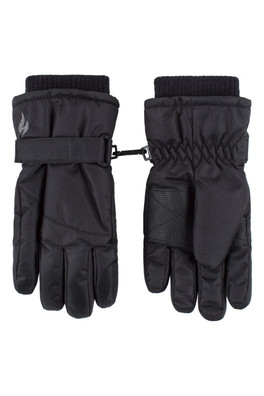 Boys Winter Fleece Lined Thermal Ski Snow Gloves - Black