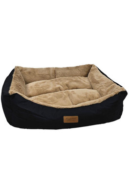 Luxury Plush Lounger Dog Bed - Black