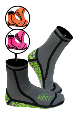 3MM Neoprene Socks - Grey/Green