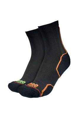 Mens 2 Pack Trail Repreve Single Layer Socks - Black / Neon