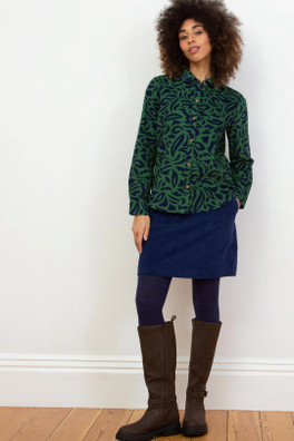 Poyntington Womens 100% Organic Cotton Cord Skirt - Navy