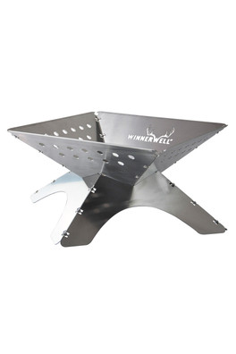 XL Flat Folding Fire Pit - Silver