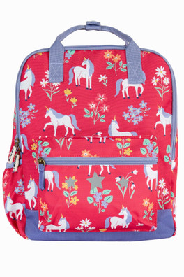 Kids 100% Recycled Polyester Explorers Backpack - Rose Unicorn Floral