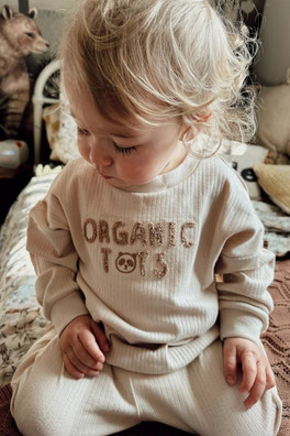 Kids Ribbed Sweater and Legging Set - Oat Milk