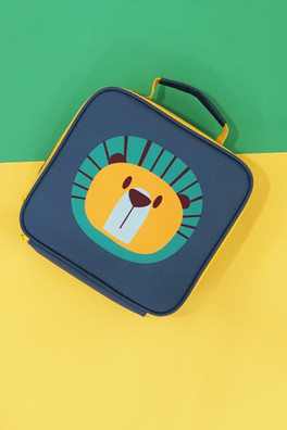 Frankie The Lion Lunch Bag - Navy/Grey/Red