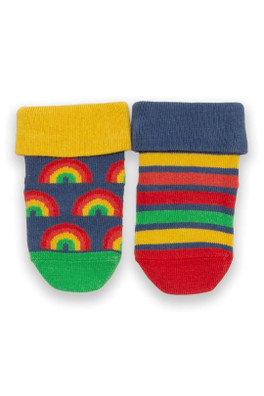 Baby 90% Organic Cotton Socks - Rainbow