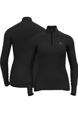Merino Wool Womens 260 L/S Half Zip Base Layer - Black