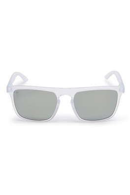 Barricane Unisex Sunglasses - Clear Frame/Black Mirror Lens