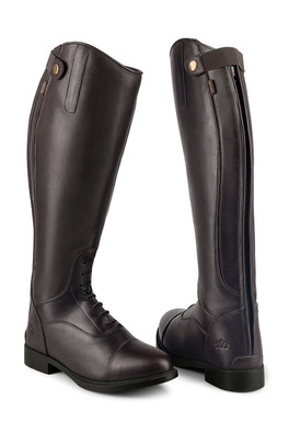 Ascot Womens Wide Fit Leather Zip Riding Boots - Brown