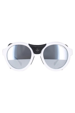 ML0046 Sunglasses - White Black Leather / Grey
