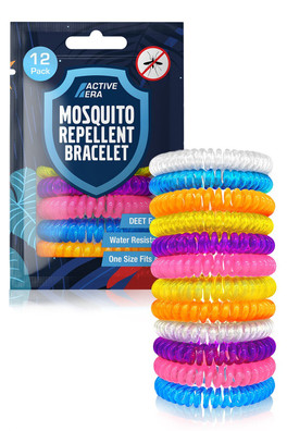 Mosquito Bands 12 Pack - Assorted Colours