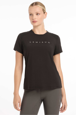 Sports T-Shirt Womens Relaxed Fit Top - Black