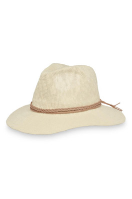 Boho Women's Wide-brim UPF 50+ Fedora Hat - Ivory