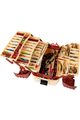 Seven Tray Classic Tackle Box - Terracotta/Cream