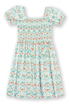 Kids 100% Organic Cotton Shirred Dress - Ele Oasis Shirred