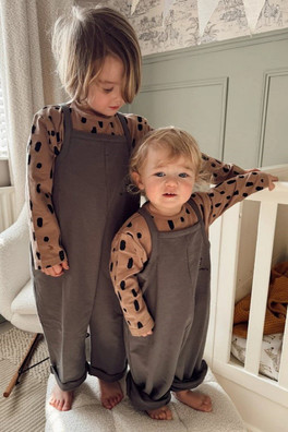 Kids Dungaree - Charcoal