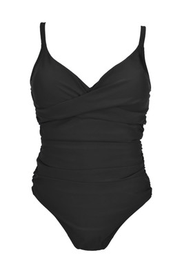 Ladies Tummy Control Swimming Costume - Black