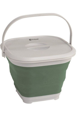 Collaps Camping Bucket Square with Lid - Shadow Green
