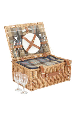 Ravenstor 2 Person Fitted Wicker Picnic Basket - Multicoloured