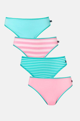 Womens Four-pack Bamboo High Leg Knickers - Ice Cream Parlour