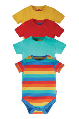 Baby 100% Cotton Over the Rainbow 4 Pack Body - Rainbow Multipack