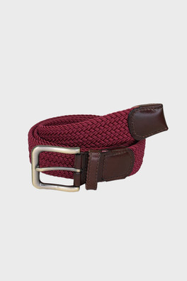 Luffenham Mens 35mm Elastic Web Belt - Burgundy