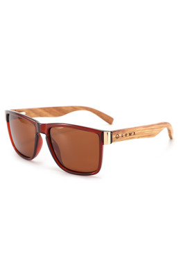 Fistral Polarised Wood Wraps Unisex Sunglasses - Amber