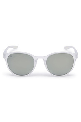 Hope Cove Unisex Sunglasses - Clear Frame/Black Mirror Lens