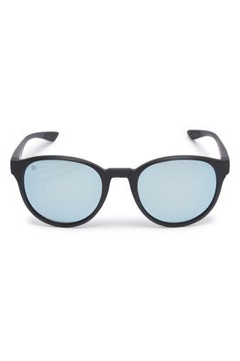Hope Cove Unisex Sunglasses - Black Frame/Blue Mirror Lens