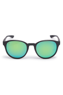 Hope Cove Unisex Sunglasses - Black Frame/Green Mirror Lens