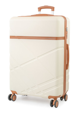 Elegant Eton Hard Suitcases 8 Wheel TSA Luggage - Cream