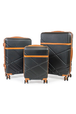 Elegant Eton Hard Matching Suitcases Luggage Set - Black