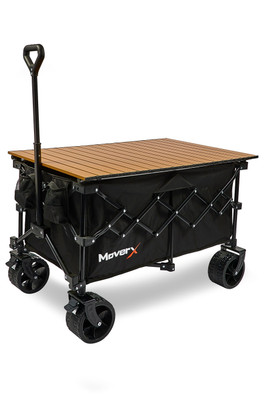 200L Folding Camping Table Trolley Wagon - Beige