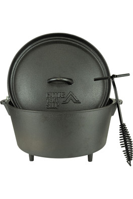 Cast Iron 8L Dutch Oven Set - Black