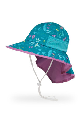 Kids UPF 50+ Play Hat with Neck Cape - Morning Birds
