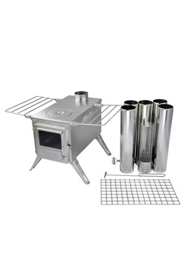 Nomad Large Wood Burning Camping Stove - Silver