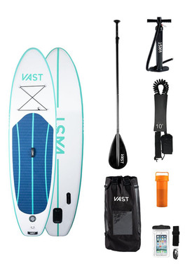 Astro 8'6" Junior Inflatable Stand Up Paddle Board - White/Aqua