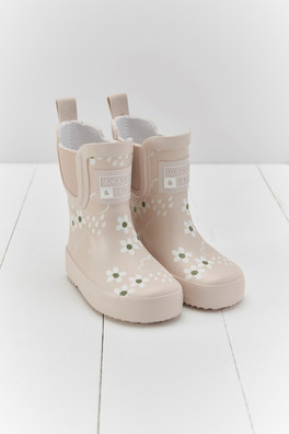 Kids Floral Shortie Welly Boot - Pampass Cream