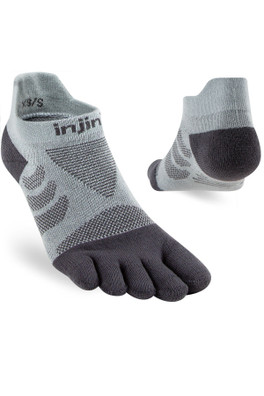 Mid Weight Women Ultra Run Mini Crew Toe Socks - Slate Grey/Graphite Grey