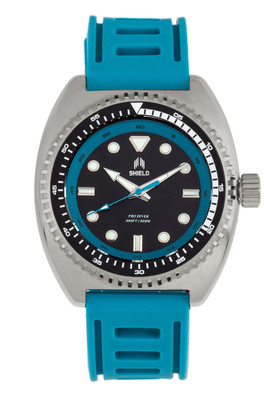 Dreyer Mens Diver Strap Watch - Silver/Teal