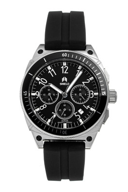 Sonar Chronograph Strap Watch with Date - Black/Silver