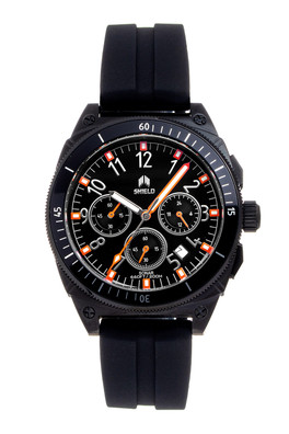 Sonar Chronograph Strap Watch with Date - Black